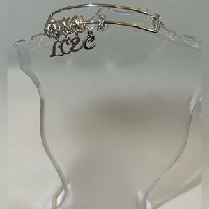 NEW Handmade Fashion Silver Tone “LOVE” Word Bracelet with Faux AB Crystals
